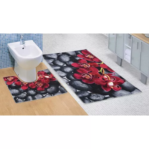 Bellatex Koupelnová předložka Orchidea 3D, 60 x 100 + 60 x 50 cm