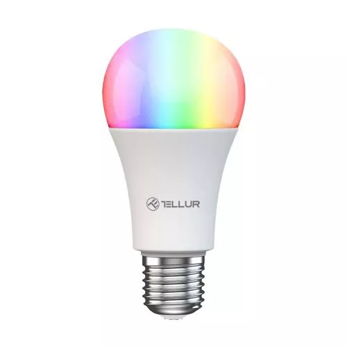 Tellur WiFi Smart žárovka E27, 9 W, RGB bílé provedení, teplá bílá, stmívač