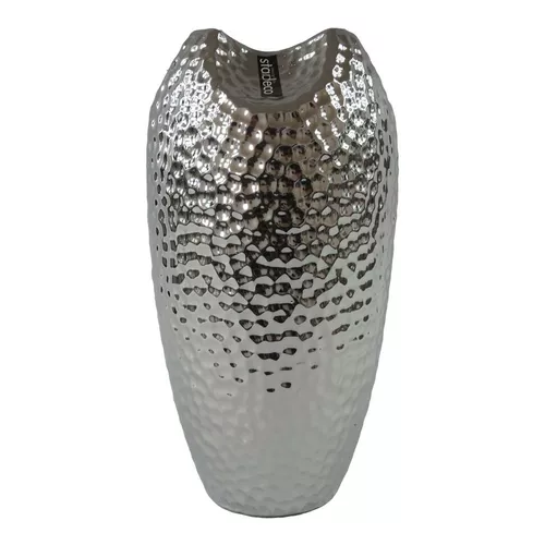 Keramická váza Silver dots stříbrná, 29 cm