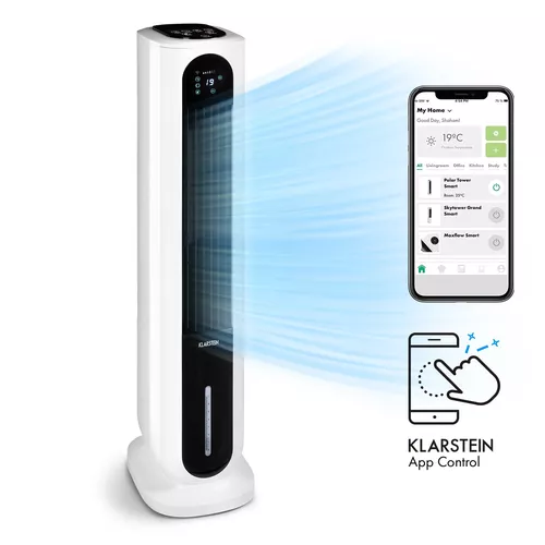 Klarstein Polar Tower Smart, ventilátor, ochlazovač vzduchu, 7 l, 85 W